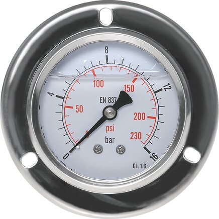 Exemplary representation: Glycerine built-in pressure gauge, front ring